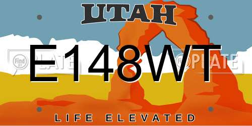 E148WT Utah License Plate