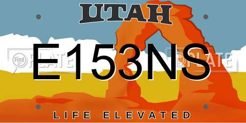 E153NS Utah License Plate
