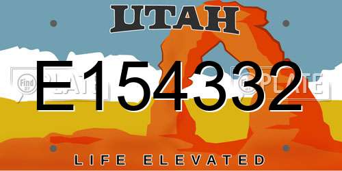 E154332 Utah License Plate