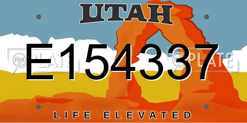 E154337 Utah License Plate