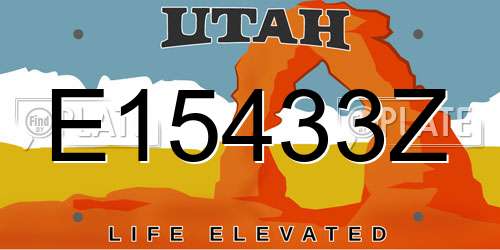 E15433Z Utah License Plate