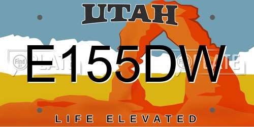 E155DW Utah License Plate