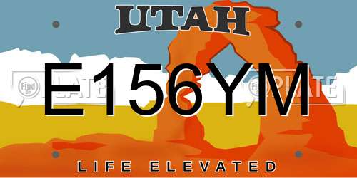 E156YM Utah License Plate
