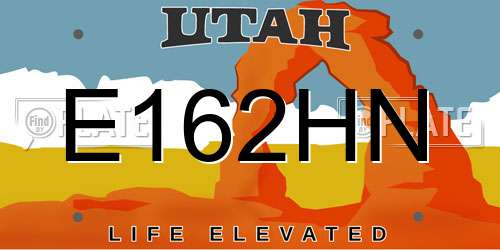 E162HN Utah License Plate