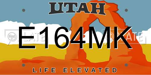 E164MK Utah License Plate