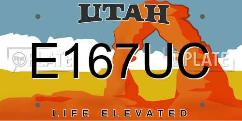 E167UC Utah License Plate