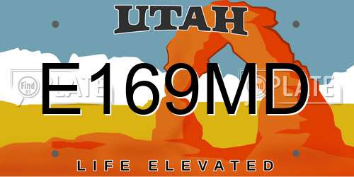 E169MD Utah License Plate