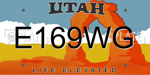E169WG Utah License Plate