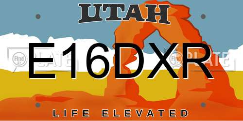 E16DXR Utah License Plate