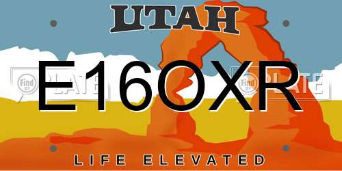 E16OXR Utah License Plate
