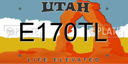E170TL Utah License Plate