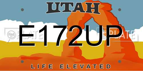 E172UP Utah License Plate