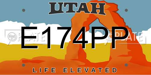 E174PP Utah License Plate