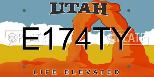 E174TY Utah License Plate