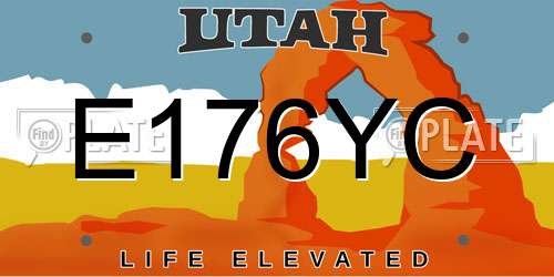 E176YC Utah License Plate