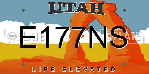 E177NS Utah License Plate