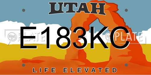 E183KC Utah License Plate