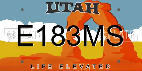 E183MS Utah License Plate