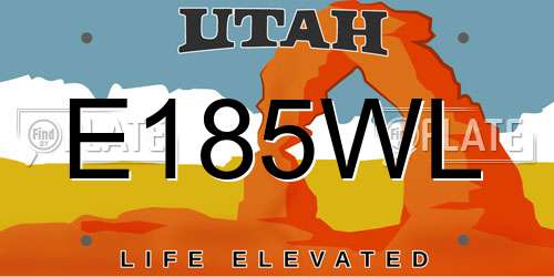 E185WL Utah License Plate