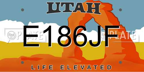 E186JF Utah License Plate