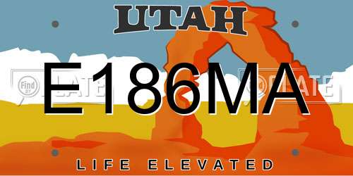 E186MA Utah License Plate
