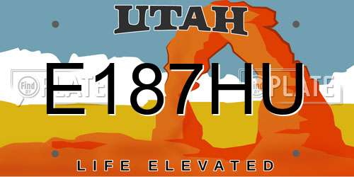 E187HU Utah License Plate
