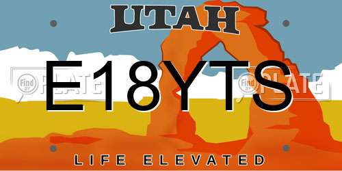 E18YTS Utah License Plate