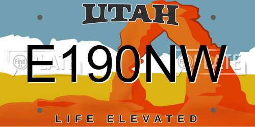 E190NW Utah License Plate