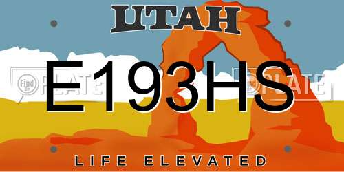 E193HS Utah License Plate