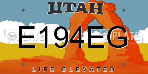 E194EG Utah License Plate