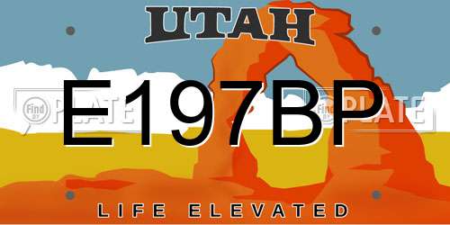 E197BP Utah License Plate