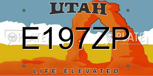 E197ZP Utah License Plate