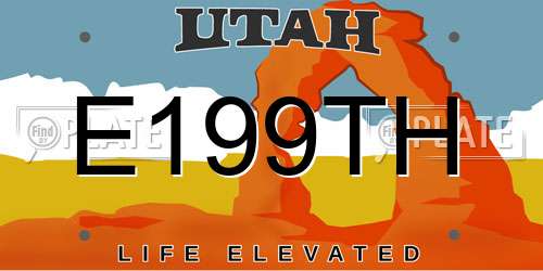 E199TH Utah License Plate