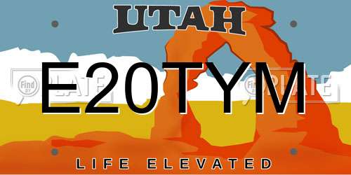 E20TYM Utah License Plate