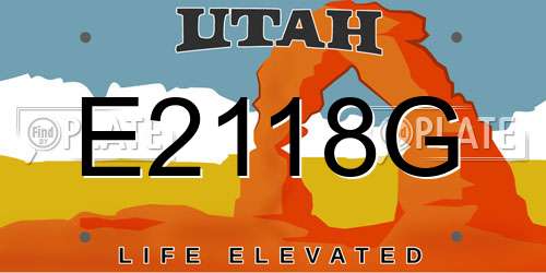 E2118G Utah License Plate