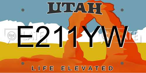 E211YW Utah License Plate