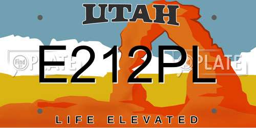 E212PL Utah License Plate