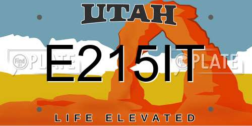 E215IT Utah License Plate