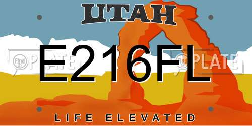 E216FL Utah License Plate
