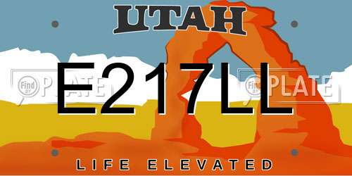 E217LL Utah License Plate