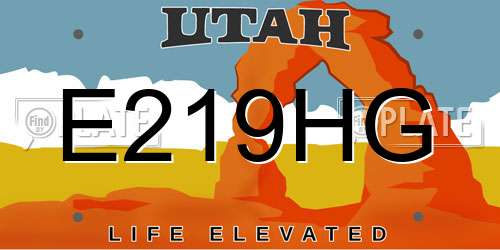 E219HG Utah License Plate