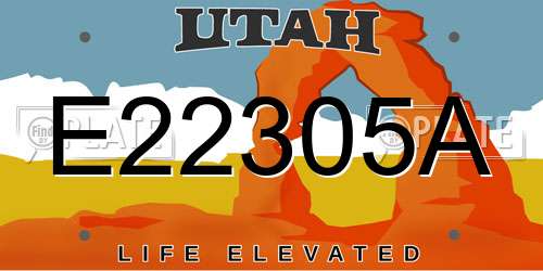 E22305A Utah License Plate