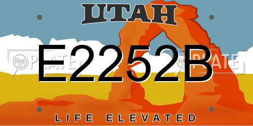 E2252B Utah License Plate