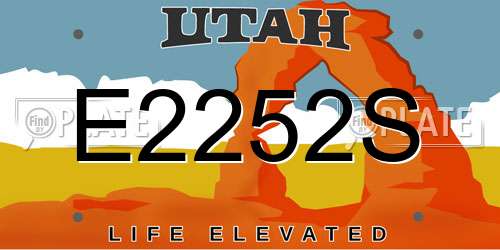 E2252S Utah License Plate