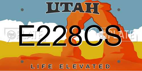 E228CS Utah License Plate