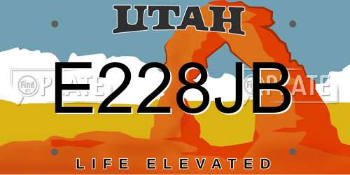 E228JB Utah License Plate