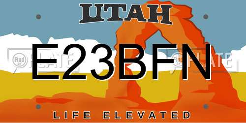 E23BFN Utah License Plate