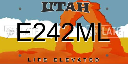 E242ML Utah License Plate