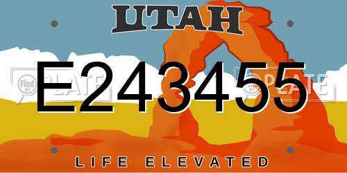 E243455 Utah License Plate