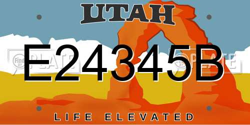 E24345B Utah License Plate